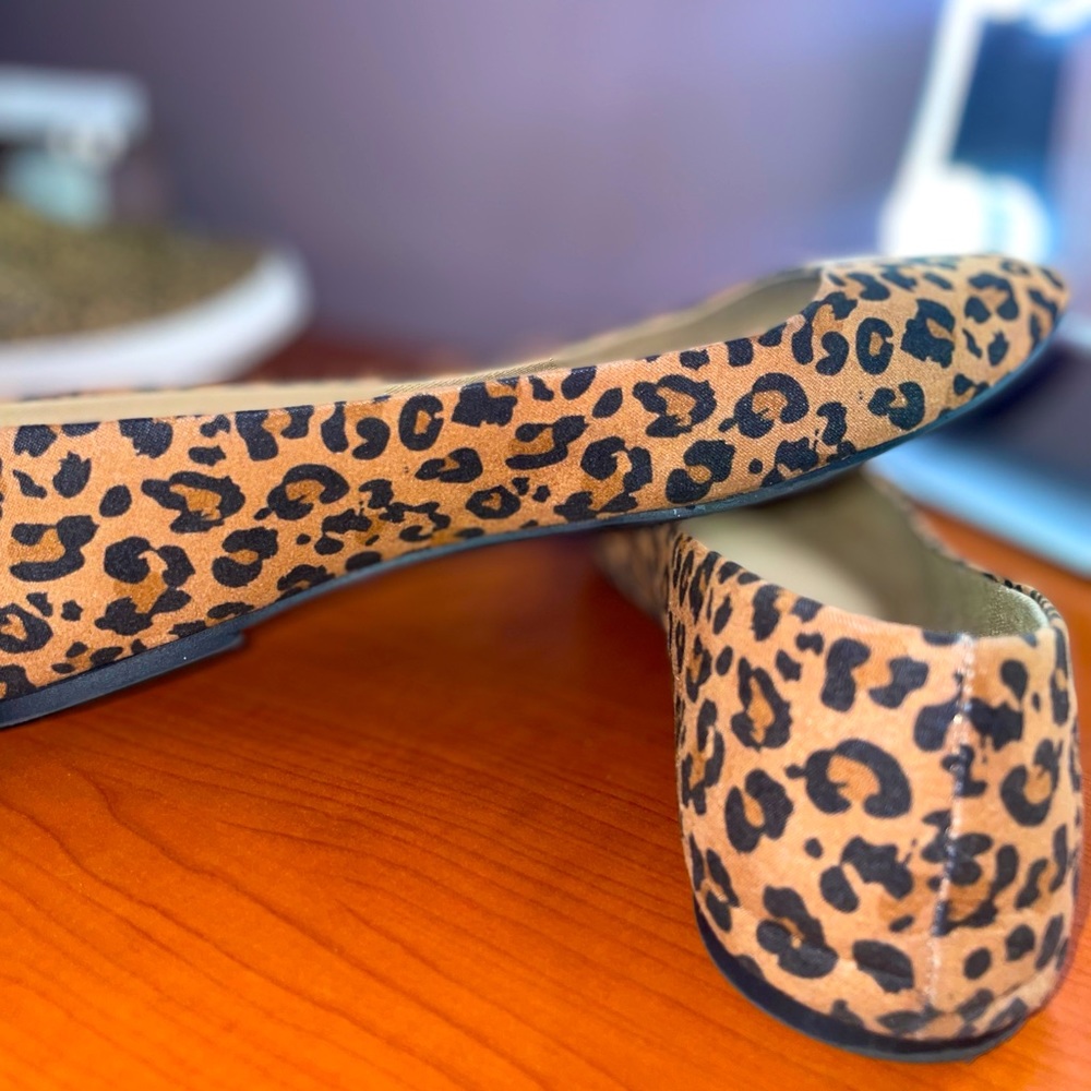 Cheetah Print Leopard Ballet Flat Slip On Shoes